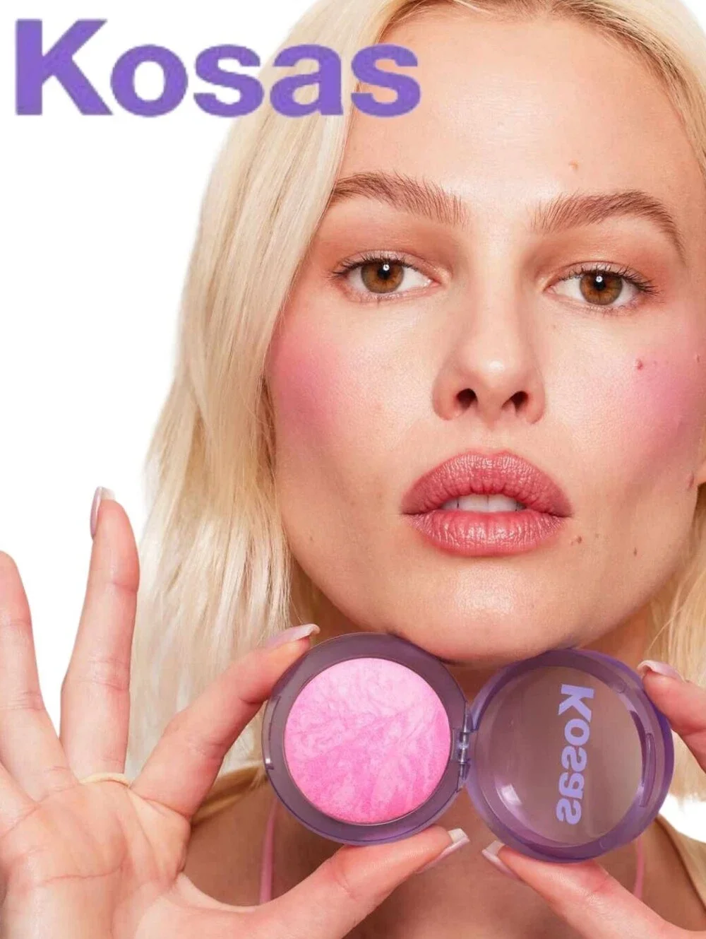 Kosas Brightening Blush & Illuminator In Butterflies- Cool Baby Pink